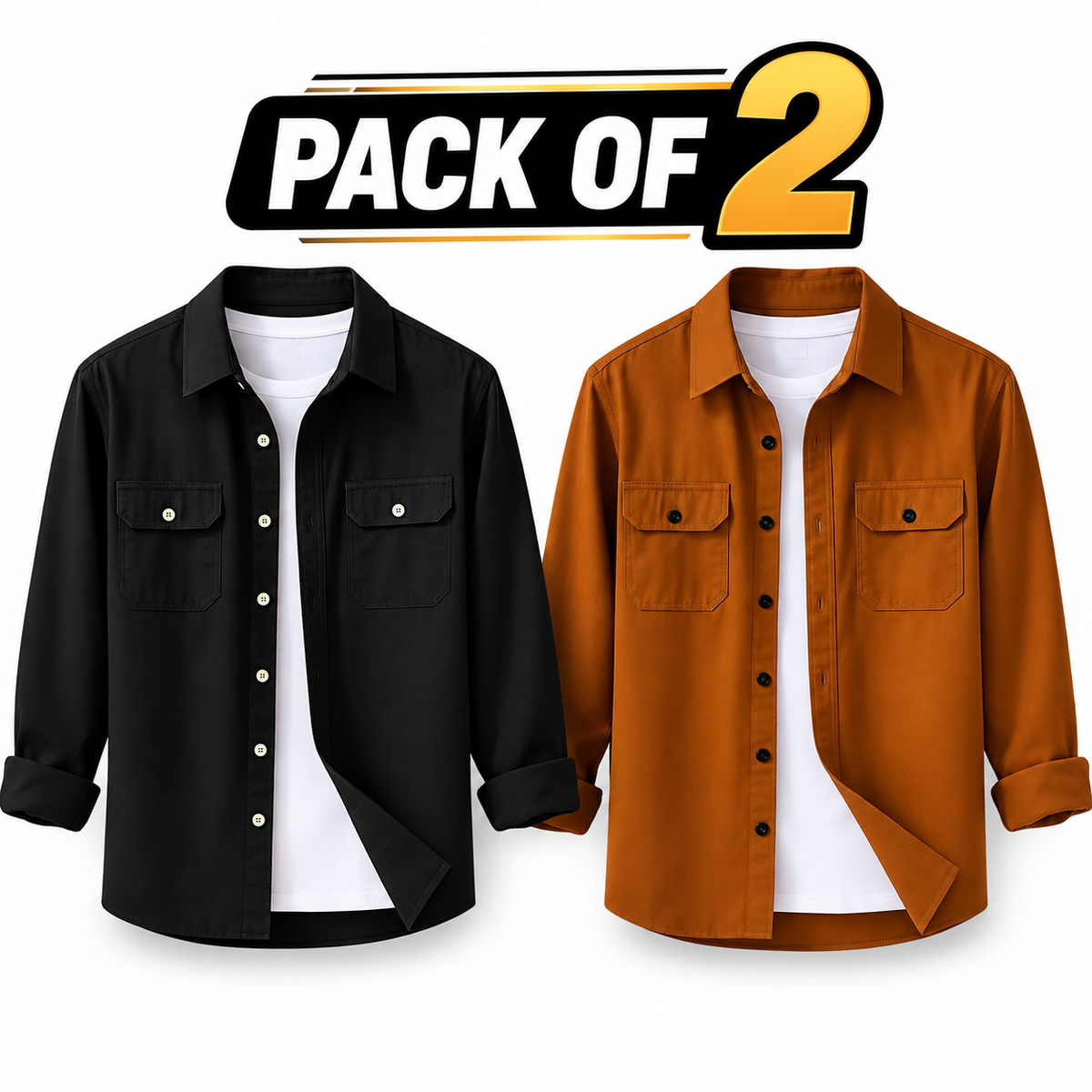 Pack of 2 Men’s Casual Check Shirts | Cotton Blend | Regular Fit