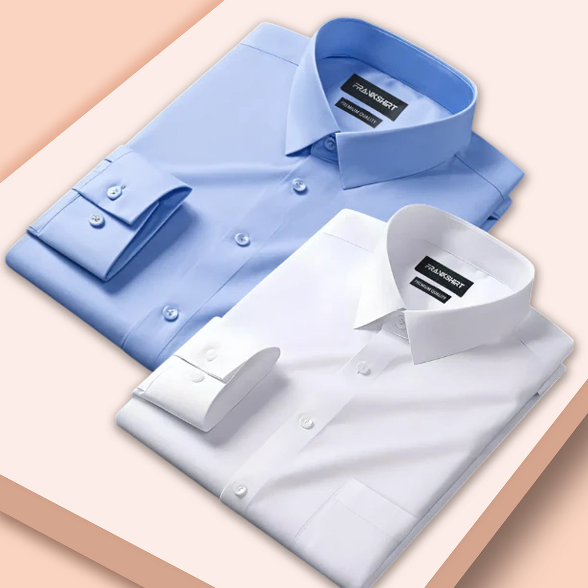Pack of 2 Premium Cotton Shirt for Man (Sky Blue and White)